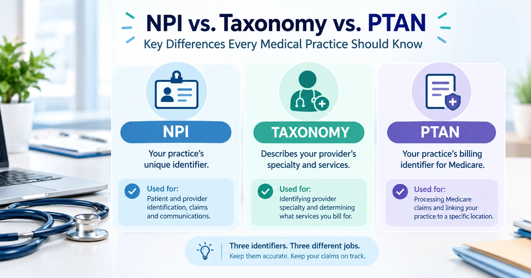 NPI vs. Taxonomy vs. PTAN: Key Differences Every Medical Practice Should Know